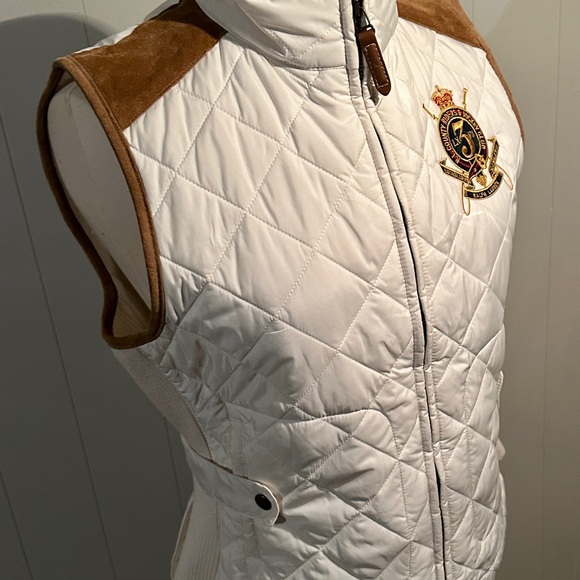 Ralph Lauren Cream and Tan Quilted Vest - Picture 3 of 8